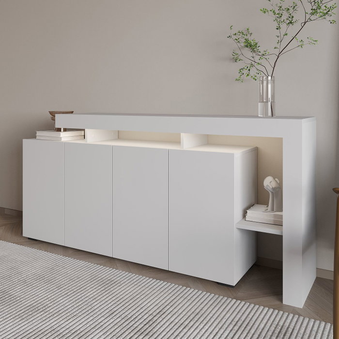 Hanah Home Beliz - Consola Blanca con Luces LED